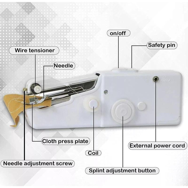 Handy Stitch Mini Portable Smart Electric Tailor Stitch Hand-Held Sewing Machine for Home & Travel with Accessories Included